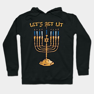 Let's Get Lit Hanukkah Menorah Family Love Mens Womens Kids Hoodie